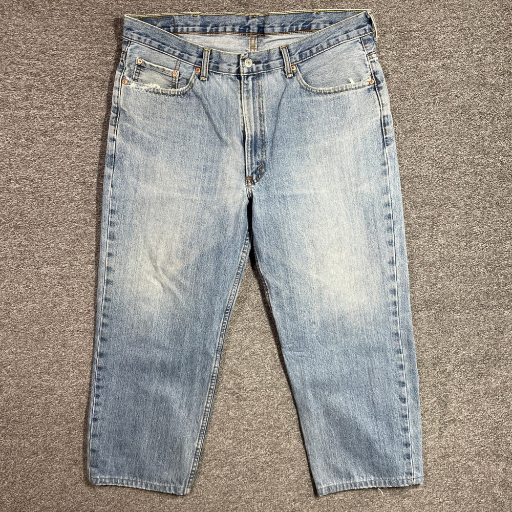 Levi's 550‎ Jeans Mens 38x30 Relaxed Fit Tapered Leg Light Wash Blue Denim